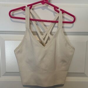 Soma seamless Cream Longline Strappy sports bra